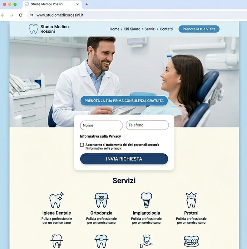 Realizzazione sito web per Dentisti e Studi Medici Roma
